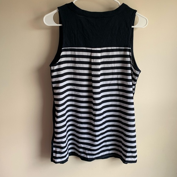 Banana Republic Blue Striped Back Tank Top Blouse - Picture 3 of 4